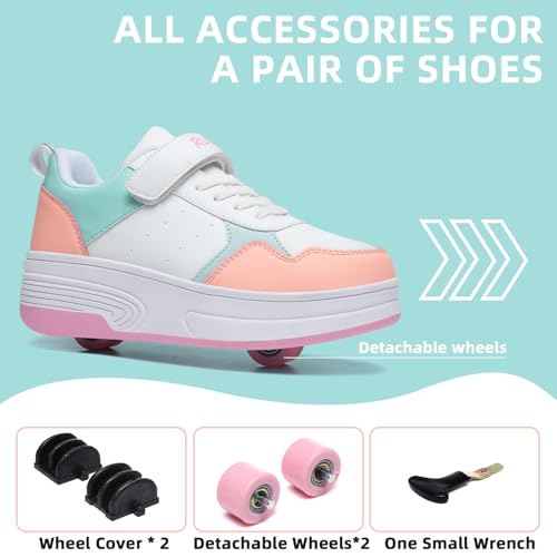 HSQ Fashion Sneaker Roller Skate Shoes for Boys Girls Kids Detachable Wheeled 2 in 1 Skating Shoes with Wheels2