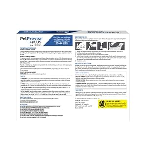 Plus for Dogs | Kills Fleas, Ticks, Flea Eggs, Chewing Lice, Flea Larvae | Convenient & Easy to Apply | Fast-Acting & Long-Lasting | for Dogs 23 to 44 lbs – 3 Doses