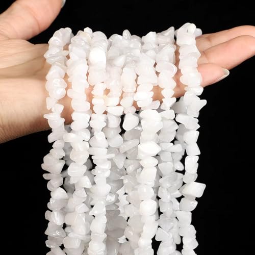 Image of 5-8mm White Jade Chips Natural Chip Stone Beads for Jewelry Making