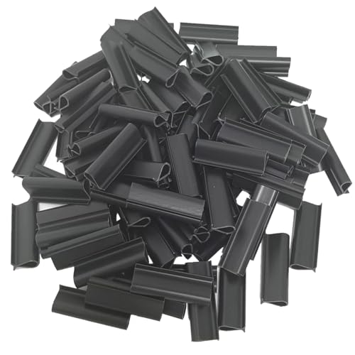 zweipappel 100 x Befestigungsclips Sichtschutz Klemmschienen 4.2cm für Sichtschutzstreifen Doppelstabmatten Garten Klemmstreifen zur Befestigung...