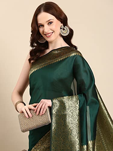 Image of Avantika Fashion Woven Kanjivaram Soft Lichi Silk Embellished Banarasi Saree With Blouse Piece For Women