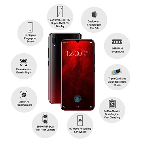 Image of Vivo V11 Pro 1804 (Supernova Red, 6GB RAM, 64GB Storage)