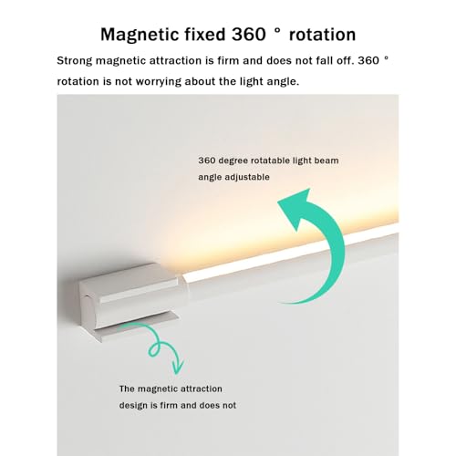 Aplique de pared LED de 60cm con enchufe e interruptor regulable en blanco para salon 2