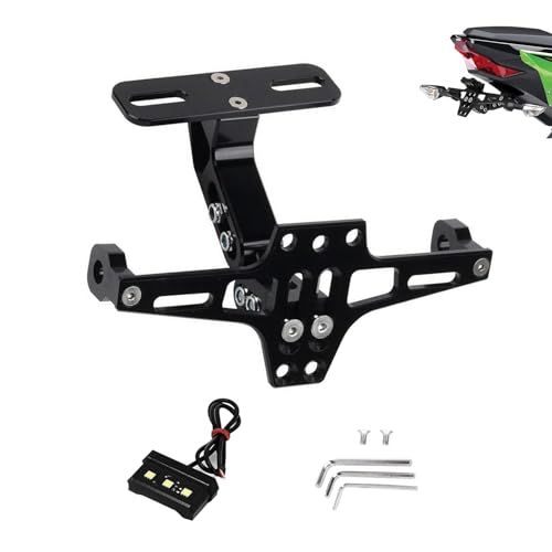 Motorcycle License Plate Bracket, Motorbike Number Plate Holder, Tail Tidy Motorbike, Motorcycle Centre Mount License Plate Bracket, Adjustable License Plate Holder, Tail Tidy Motorbike with LED Light