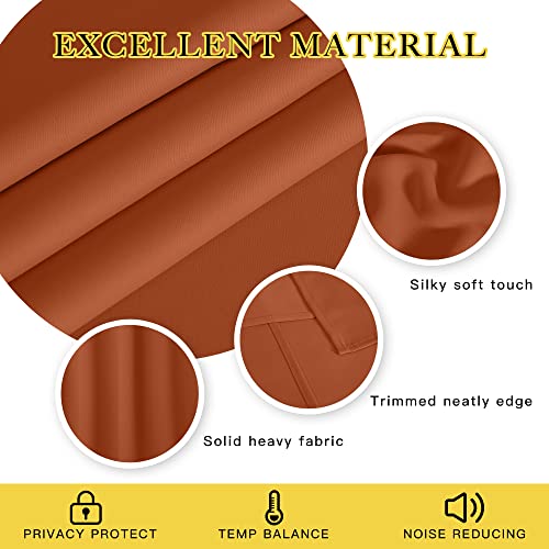 NICETOWN Room Darkening Curtain for Living Room - Energy Saving Thermal Insulated Grommet Room Darkening Curtain/Drape for Bedroom (1 Panel, 46 by 72, Burnt Orange)