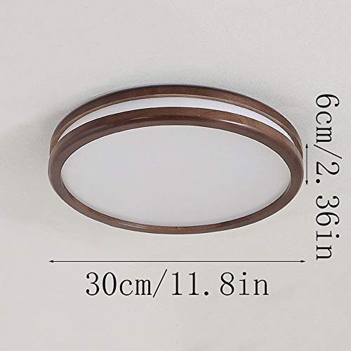 Lámpara de techo de madera estilo chino LED acrílica montaje interior 6cm 2
