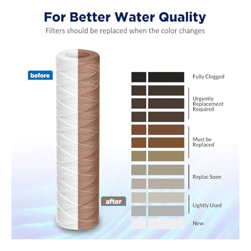 Image of Ocean Star Ro Pp Wound Filter High Density Thick Wound Thread Sediment Filter Pre Filter Cartridge 10 Inch for All Types of Water Purifiers Pack of (5)