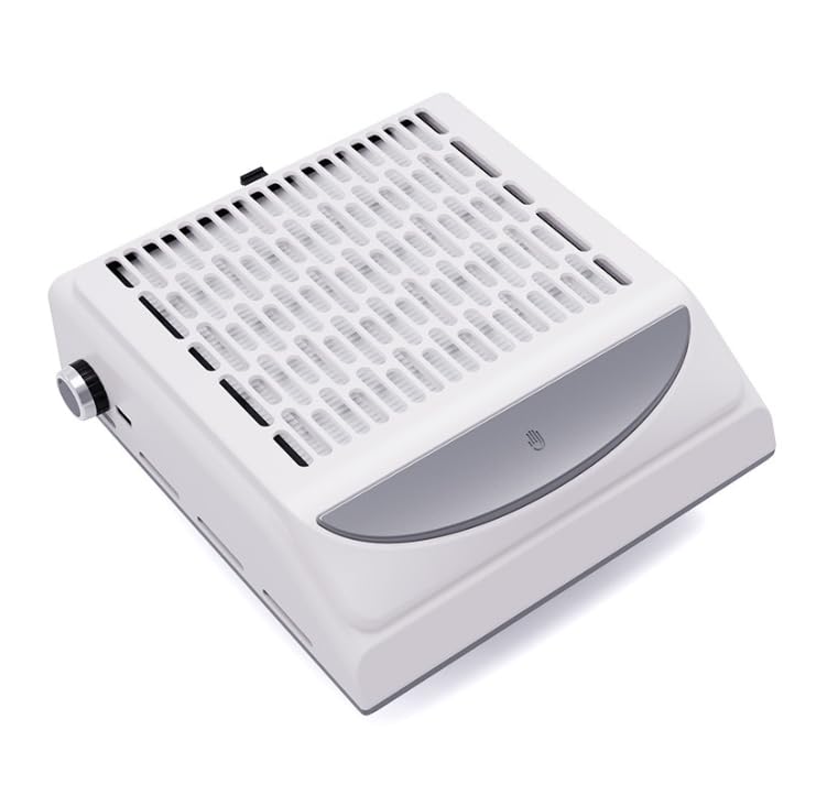 Compact Nail Vacuum 100W High Power Reusable Filter Dust Collector Nail Technician for Salon and Home Use (White)