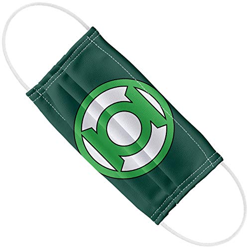 Green Lantern Lantern Logo 1-Ply Reusable Face Mask Covering with Adjustable Nose Wire, Unisex