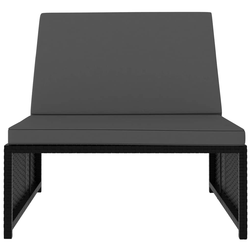 Krzesła ogrodowe ze stołem, 2 sztuki, polirattan, czarne, regulowane, odporne na warunki atmosferyczne, składane, ergonomiczne, do ogrodu, na balkon, taras, basen, kemping, do relaksu, ze