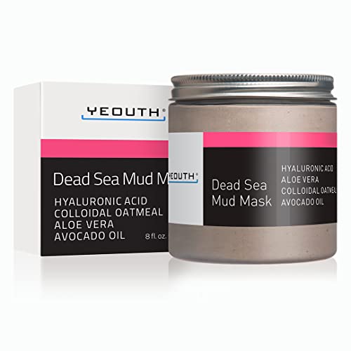 YEOUTH Mar Morto Fanghi Maschera Viso, Detergente Viso Scrub Crema per Punti Neri, Brufoli, Antimacchia Skincare Argilla Scrub, Detox Viso Pelle Fanghi Maschere per Uomo e Donna 240 ml