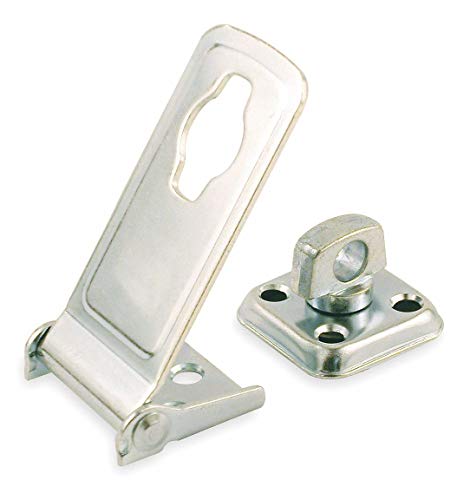 Image of DAYTON 4PE44 3 1 /2INCH, Steel, Battalion Latching Safety Fixed Staple HASP, ZINC Plated Finish