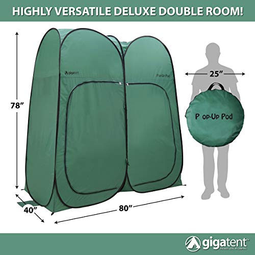 GigaTent Two Room Pop Up Pod, Portable Shower, Camping Shower, Pop Up Changing Tent, Pop Up Privacy Tent, Camping Bathroom
