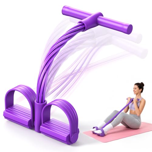 Pedal Resistance Band with Handles, 6-Tube Exercise Bands, Foot Pedal Resistance Bands, Multifunction Tension Rope for Full Body Home, Workouts,Gym, Pilates, Yoga, Women Gift
