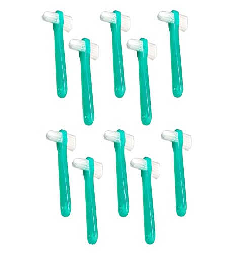 Vakly Denture Brush [Pack Of 10] Individually Bagged Denture Brushes With Hard Firm Flat Bristled Heads For Cleaning Dentures, Retainers, False Teeth, Clear Braces, And Mouth Guards #TOP5