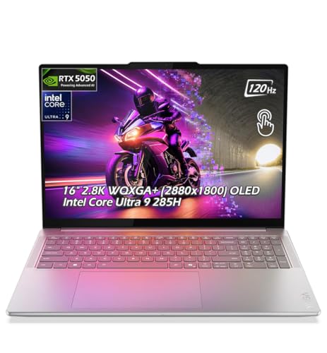 Image of Customized Laptop, Created Using Lenovo Yoga Pro 9i Laptop, 16 inch 2.8K WQXGA+ OLED Touch, Intel Ultra 9-285H, 32GB LPDDR5x 2TB SSD, NVIDIA GeForce RTX 5050, WiFi7, Backlit KB, Win11, Luna Grey