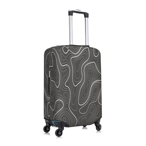 Topography Contour Map Luggage Cover for Suitcase, Suitcase Cover Protector Fit 25-28 Inch Luggage Travel Accessories, L3