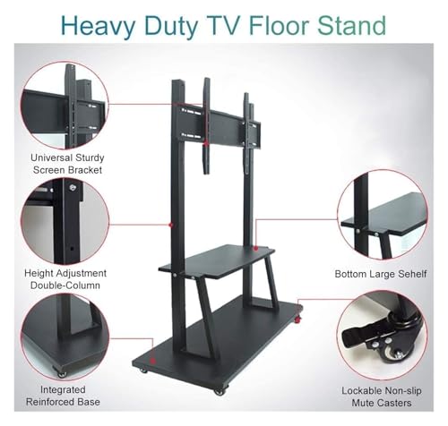 Soporte móvil para TV con ruedas y ajuste de altura miniatura 3