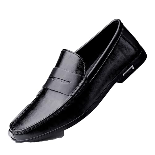 Dress Shoes for Men Genuine Leather Menβs Casual Loafers Breathable Designer Slip-On Driving Shoes for Office Everyday Wear