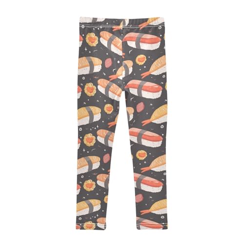 Wusikd Shrimp Sushi Girls' Leggings Toddler Doodles Kids Yoga Pants Dance Active Tights 4T2