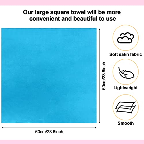 Tarpop 24 Pcs Women Square Neck Scarf Small Satin Scarf Solid Color Head Thin Handkerchief for Women, 23.6 x 23.6 Inches, 24 Colors3