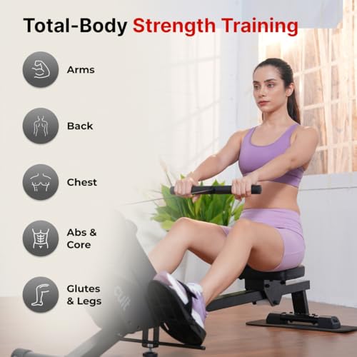 Image of Cult SmartRowAeroGlide Magnetic Rower | 120Kg Max Weight | Quiet & Compact Home Use Rowing Machine