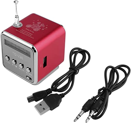 ミニポータブルUSBスピーカー、ポータブルアルミニウム合金マイクロUSBミニステレオスーパーバススピーカーUbwoofer Musica Mp3 / 4 (赤)