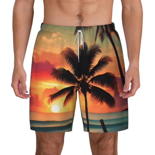 Short de bain homme imprimé palmier anti irritation léger et respirant
