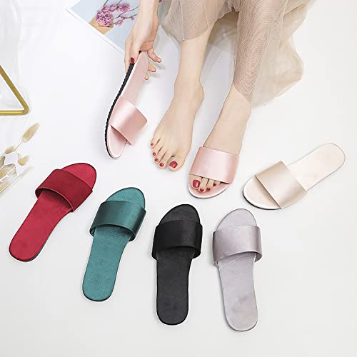 Women's satin slippers summer indoor breathable flat bottom comfortable sandals slippers4