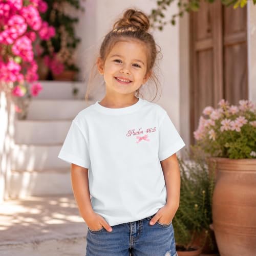 Image of Girls Christian Tees God is Within Her Jesus Shirt for Kids Faith Cute Graphic Bow Tshirt Inspirational Religious Top