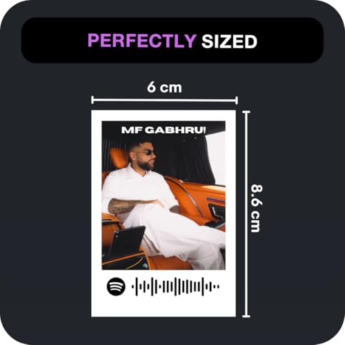 Image of Karan Aujla Poster | Karan Aujla Mini Poster Kit (Set of 18) | Punjabi Singer Karan Aujla (8 x 6 cm) with Spotify Codes | Posters for Phone Accessories, Bedroom, Office, room decoration (C 029)