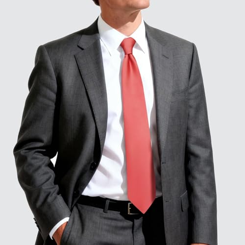 Image of Hi-Tie Men's Extra Long Solid Satin Tie Set 63 Inch /70 Inch Formal Necktie