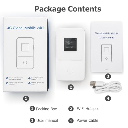 Image of Global Pocket WiFi Hotspot - No SIM, Works in 140+ Countries, 10GB USA Data Included + 2GB Monthly Free Data for Life, Portable 4G LTE Travel Router, Connect Up to 8 Devices, Mobile Internet Device