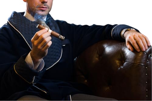 Men Smoking Jackets & Robes Quilted Jacket Blue Velvet Coats Hosting Dinner Party Wear Jacket3