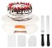 ilauke Tortenplatte Drehbar - 30cm Tortenständer Kuchen Drehteller mit 2 Stück Winkelpalette Set, 3 Stück Icing Smoother für Backen Gebäck, Zuckerguss, Mustern