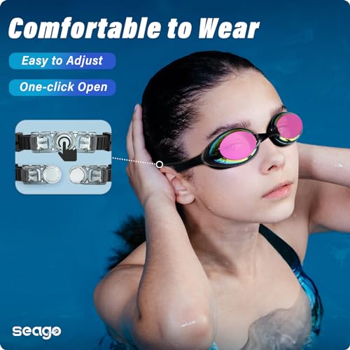 Image of Swimming Goggles 2 Pack Swim Goggles Anti Fog Goggles Adult Swimming UV Protection Also Goggles Kids Swimming Fit for Adult Men Women Youth Kids Boys Girls Mirrored Lens Silicone Seal Clear Vision