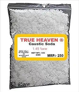 TRUE HEAVEN caustic soda, lye,drain cleaner,Soap making,chimney cleaner,pipes opener and iron cleaner multipurpose 450Gms Net
