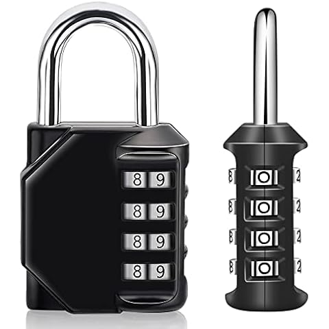 Combination Padlock 4 Digit Combination Code Lock Gym Padlock Weatherproof Padlock for School Gym Locker, Shed, Fence, Garage (Small Size Padlock) Cover