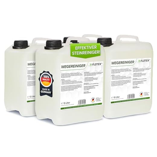 FLOTEX Hocheffektiver Wegerein 4x5 Liter | Steinreiniger Intensiv Aussen entfernt starke Verschmutzungen | Flechtenentferner für Pflastersteine, Terrassenplatten & Beton | Made in Germany
