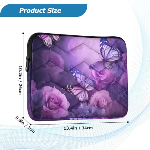 Funda para laptop 13-14 pulgadas con diseño mariposas y flores miniatura 3