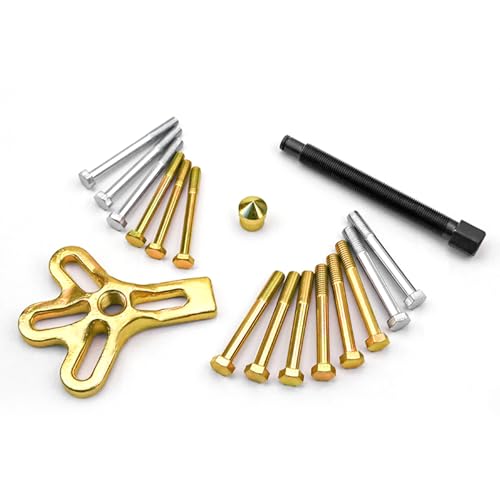 AMAKO 17PCS Harmonic Balancer Puller Kit, Heavy Duty Crankshaft Pulley Removal Tool & Steering Wheel Puller Set with Case for Auto Mechanics