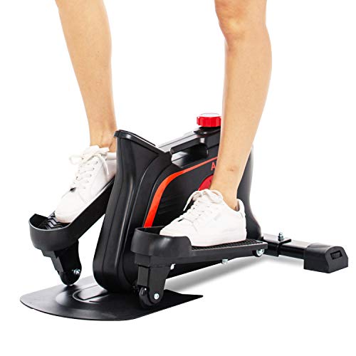 Ultrar Elliptical Machines for Home Use, Mini Compact Strider Elliptical,Under Desk Elliptical Trainer Built-in Display Monitor & Magnetic Smooth Quiet Driven for Home Office Cardio Training (Black)