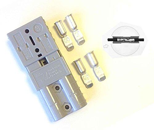 PAIR ANDERSON SB50-50 AMP 600V Plug - CABLE TERMINAL BATTERY POWER CONNECTOR（GREY） (Φ Small Cable Range:3.5mm)