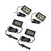 JZK 2 x Piccolo termometro Digitale con sonda + 2 x igrometro termoigrometro con sonda misuratore umidità per Acquario terrario rettili Tartaruga incubatrice frigo