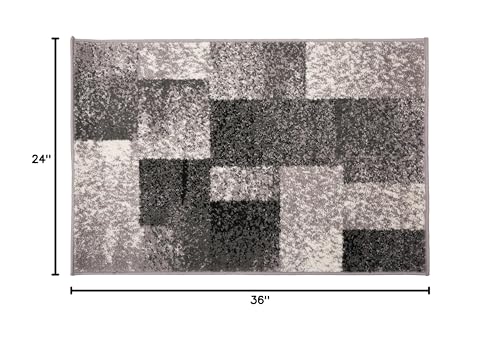 Tapete moderno Rectangular 2 x 3 pies color gris miniatura 3