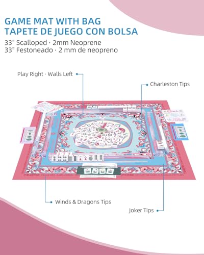 Tapete Mahjong American Neopreno 33 Pulgadas Azul miniatura 3