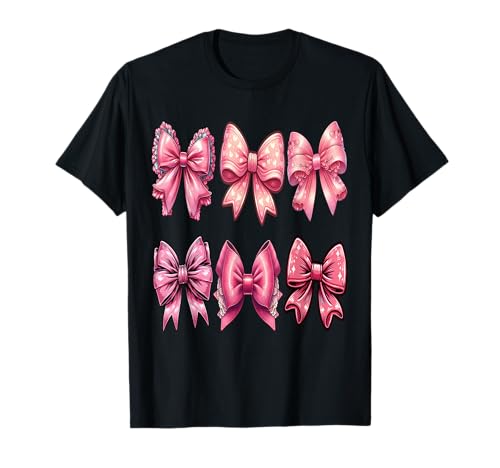 Colección Girly Pink Ribbon Bow Camiseta