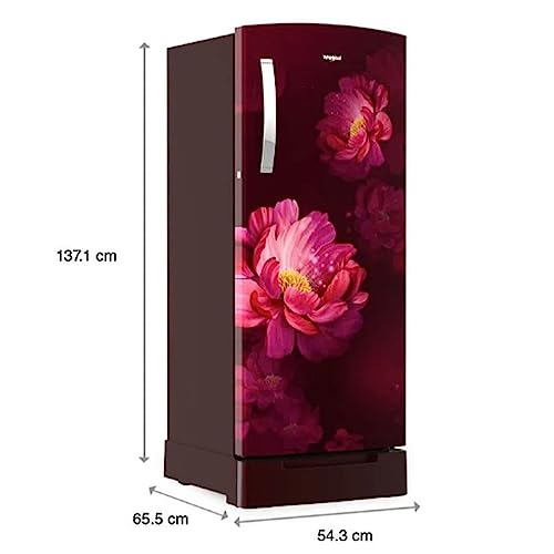 Image of Whirlpool 192 L 4 Star Inverter Direct-Cool Single Door Refrigerator (215 IMPRO ROY 4S Inv Wine Peony-Z, Base Stand with Drawer, 2023 Model)