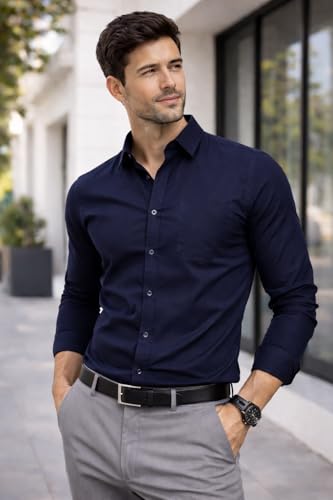 Image of Tagas Men's Shirt|Men's Everday Regular Fit Solid Shirt | Cotton Rich |Men's Washed Cotton Twill Casual Shirt - Regular Fit|(Available in Plus Sizes)