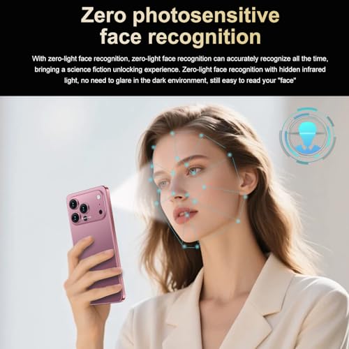 Image of Ecshock 17PM Unlocked Phone | Cell Phone Android 15.0 | 16+512GB Smartphone| 6.99 inch HD Display | Long Battery Life 7000mAh | 68+108MP Zoom Camera| Fingerprint Lock | with Dual SIM (Rose)